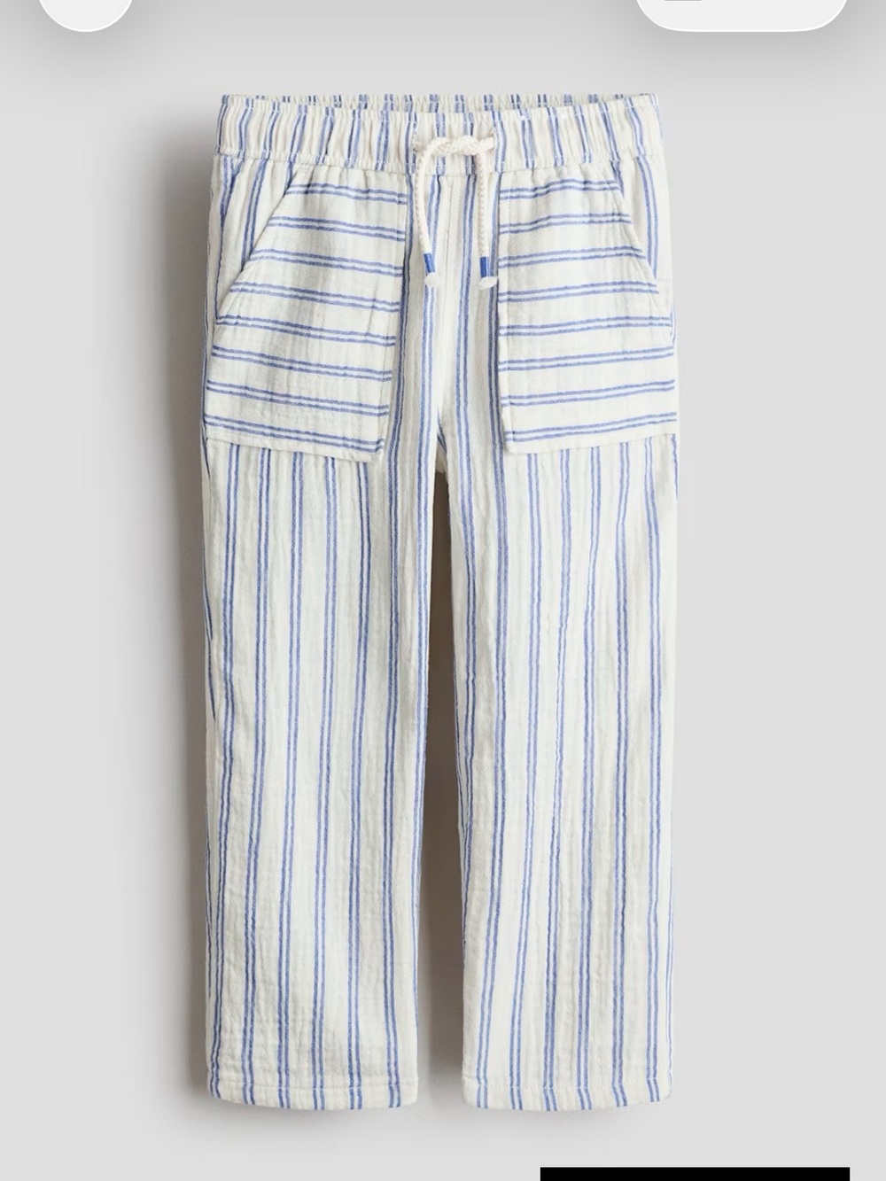 H&M NWT 4T Muslin Drawstring Stripe Trousers